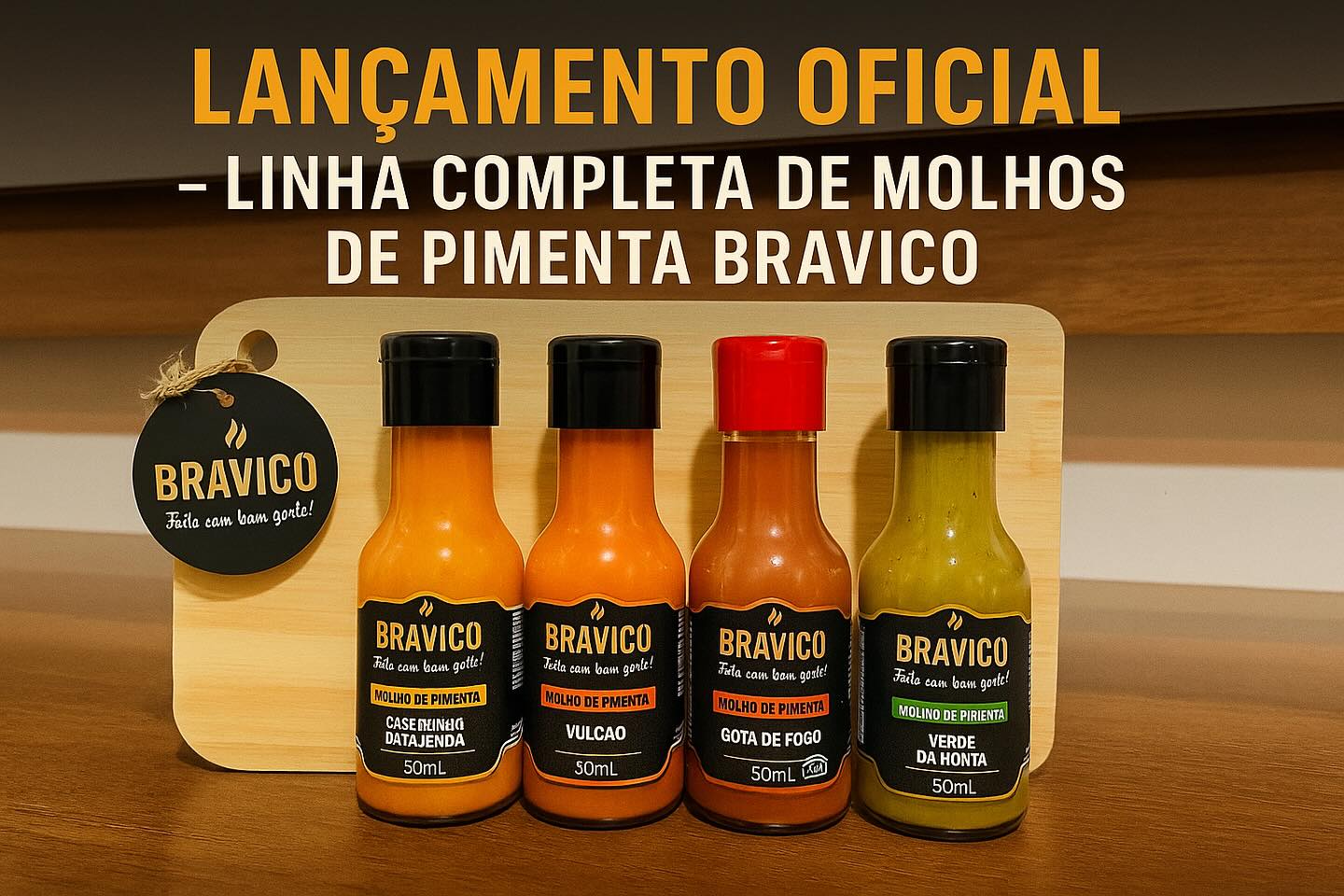 Linha completa de molhos de pimenta Bravico