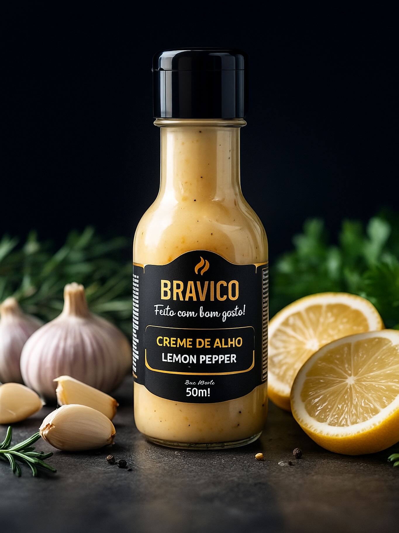 Creme de alho lemon pepper Bravico