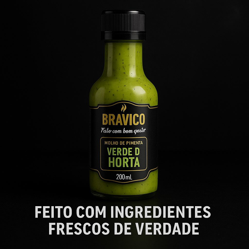 Molho de pimenta Verde da Horta Bravico