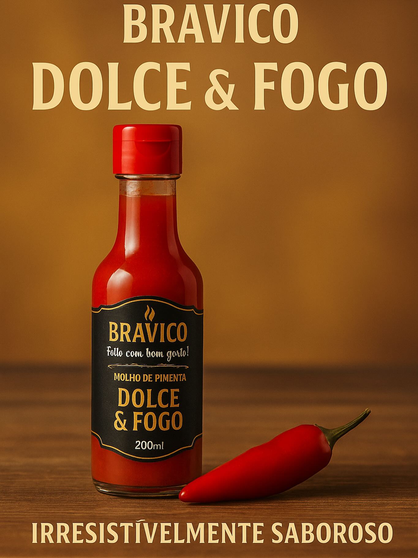 Molho de pimenta Doce e Fogo Bravico