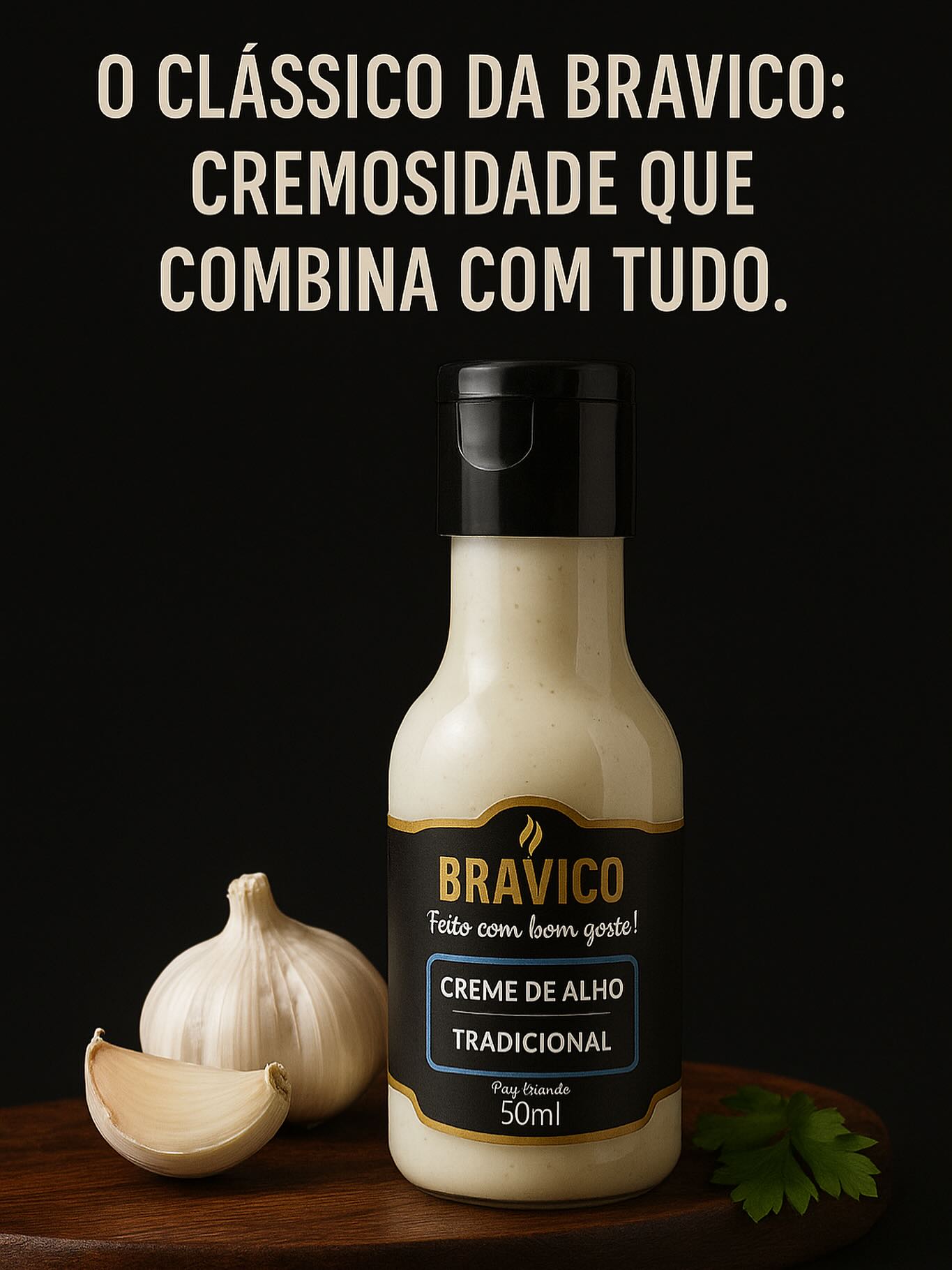 Creme de alho tradicional Bravico