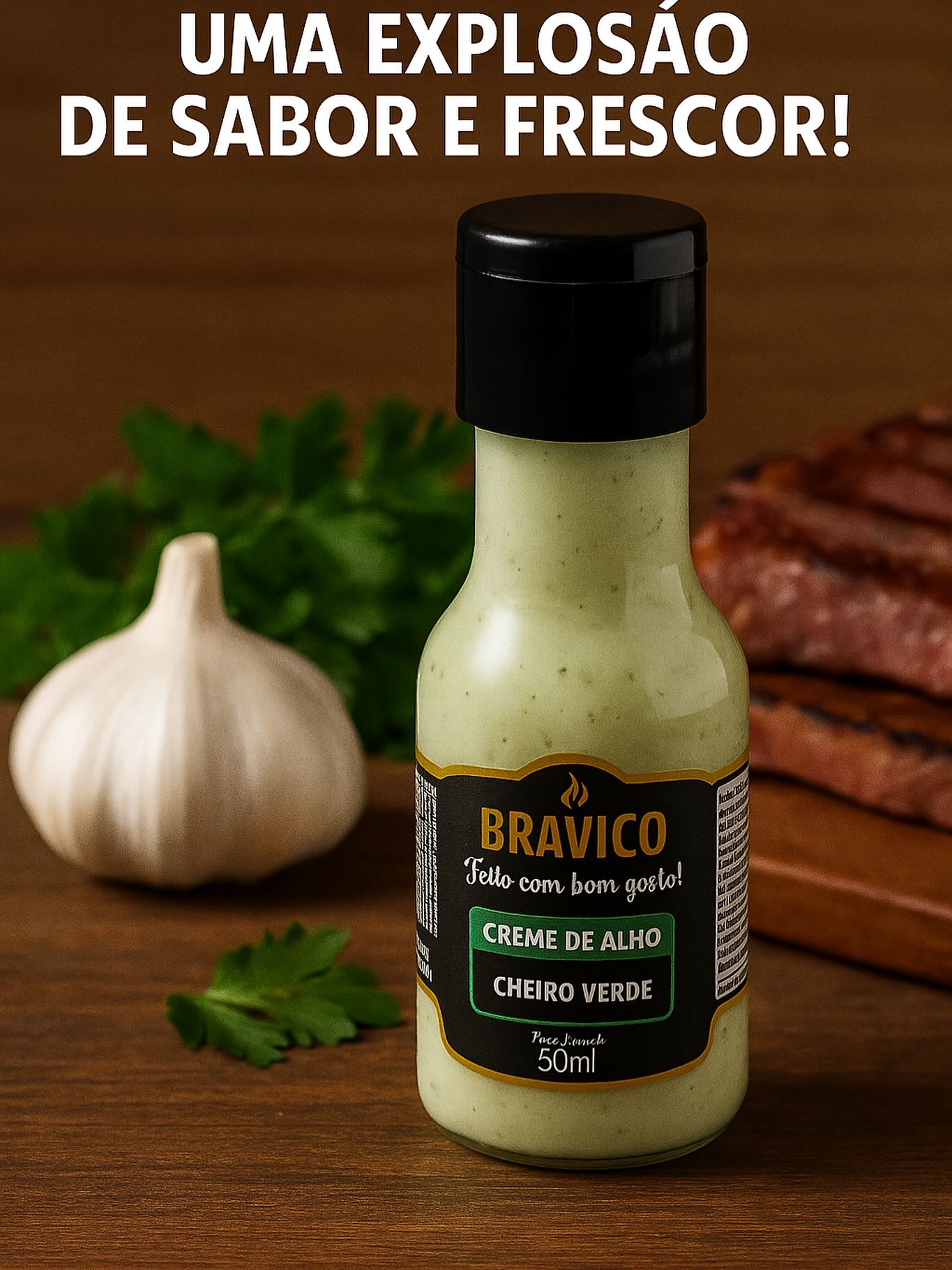 Creme de alho cheiro verde Bravico