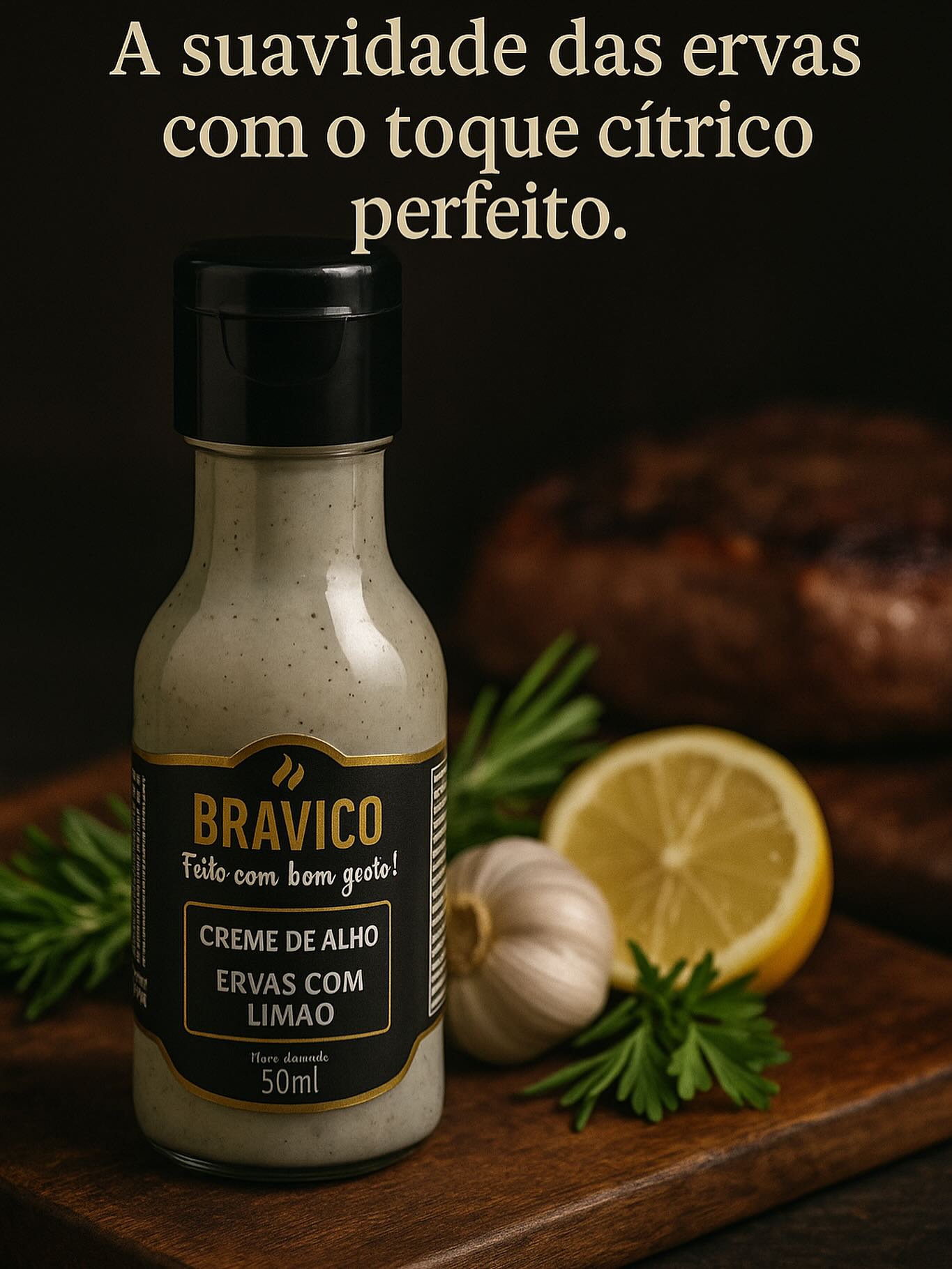 Creme de alho ervas com limão Bravico